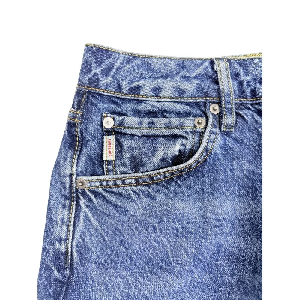 Superdry & Co Denim Wide Leg Jeans Mens 32x32 Blue Organic Cotton